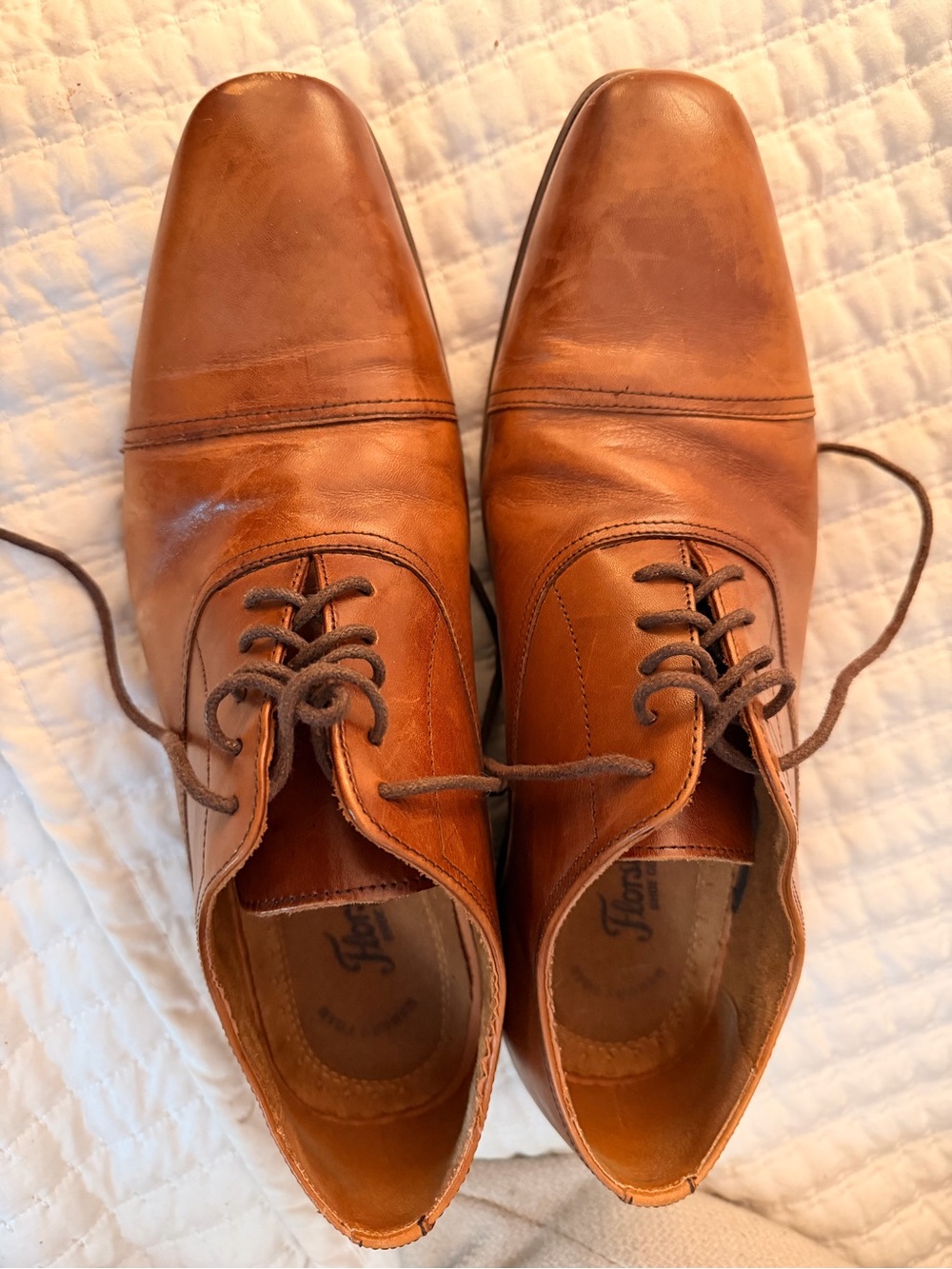 Florsheim Brown Leather Lace-Up Oxfords